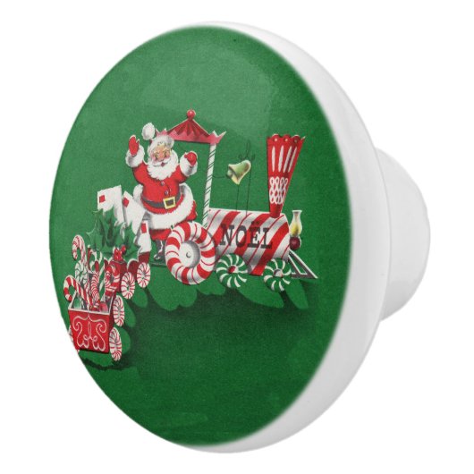 ヴィンテージサンタクロースペパーミントキャンディートレイン セラミックノブ (右)