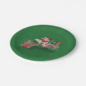 ヴィンテージサンタクロースペパーミントキャンディートレイン ペーパープレート (アングル)