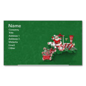 ヴィンテージサンタクロースペパーミントキャンディートレイン マグネット名刺 (正面)