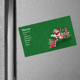 ヴィンテージサンタクロースペパーミントキャンディートレイン マグネット名刺