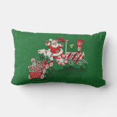 ヴィンテージサンタクロースペパーミントキャンディートレイン ランバークッション (裏面)