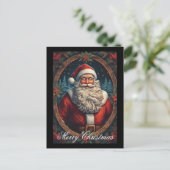 ヴィンテージサンタクロースホリデーズメリークリスマス シーズンポストカード (スタンド正面)