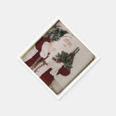 ヴィンテージサンタクロースポートレートクリスマスホリデー スタンダードカクテルナプキン (角)