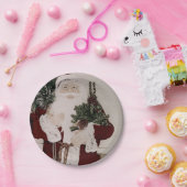 ヴィンテージサンタクロースポートレートクリスマスホリデー ペーパープレート (パーティー)