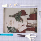 ヴィンテージサンタクロースポートレートクリスマスホリデー 薄葉紙 (クラフト)