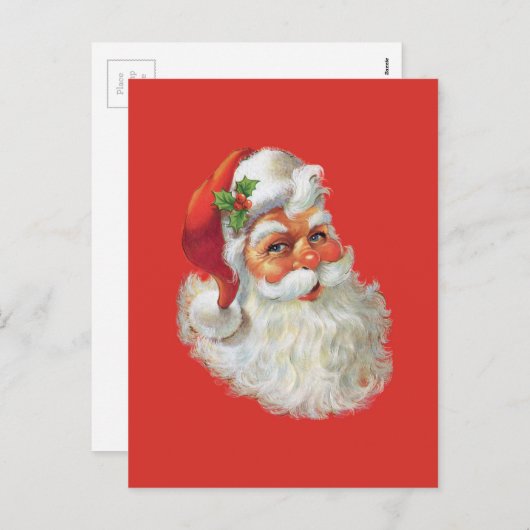 ヴィンテージサンタクロースポートレート シーズンポストカード (正面/裏面)