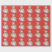 ヴィンテージサンタクロースポートレート ラッピングペーパー (フラット)