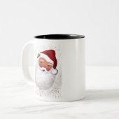 ヴィンテージサンタクロースメリークリスマスすてき顔 ツートーンマグカップ (正面左)