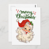 ヴィンテージサンタクロースメリークリスマスカスタマイズ ポストカード (正面/裏面)