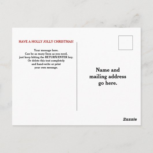 ヴィンテージサンタクロースメリークリスマスカスタマイズ ポストカード (裏面)