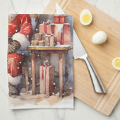 ヴィンテージサンタクロースメリークリスマスキッチンタオル キッチンタオル (四つ折り)