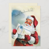 ヴィンテージサンタクロースメリークリスマスグリーティング シーズンカード (正面/裏面)