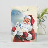 ヴィンテージサンタクロースメリークリスマスグリーティング シーズンカード (スタンド正面)