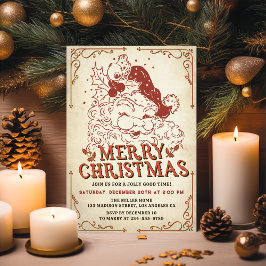 ヴィンテージサンタクロースメリークリスマスパーティー 招待状