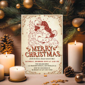ヴィンテージサンタクロースメリークリスマスパーティー 招待状
