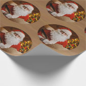 ヴィンテージサンタクロースメリークリスマスホリデー ラッピングペーパー (角)