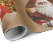 ヴィンテージサンタクロースメリークリスマスホリデー ラッピングペーパー (ロールコーナー)