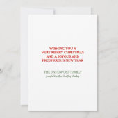 ヴィンテージサンタクロースメリークリスマスホリーすてき サンキューカード (裏面)