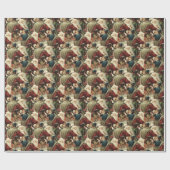 ヴィンテージサンタクロースメリークリスマスラッピング紙 ラッピングペーパー (フラット)