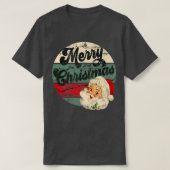 ヴィンテージサンタクロースメリークリスマス顔オールドファシ Tシャツ (デザイン正面)