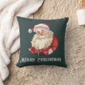 ヴィンテージサンタクロースメリークリスマス クッション (ブランケット)