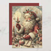 ヴィンテージサンタクロースメリークリスマス シーズンカード (正面/裏面)
