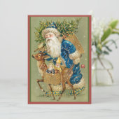 ヴィンテージサンタクロースメリークリスマス シーズンカード (スタンド正面)