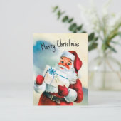 ヴィンテージサンタクロースメリークリスマス シーズンポストカード (スタンド正面)