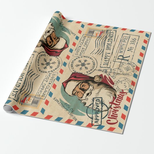 ヴィンテージサンタクロースラッピング紙 ラッピングペーパー (アンロールド)
