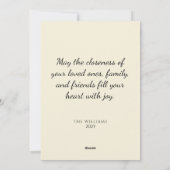 ヴィンテージサンタクロースレイアンドトナカイ飛んでいる シーズンカード (裏面)