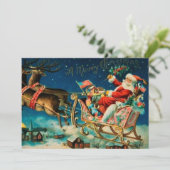 ヴィンテージサンタクロースレイクリスマスホリデー シーズンカード (スタンド正面)