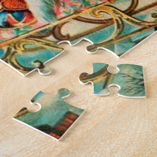 ヴィンテージサンタクロースレイクリスマスホリデー ジグソーパズル (側面)