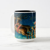 ヴィンテージサンタクロースレイクリスマスホリデー ツートーンマグカップ (正面左)