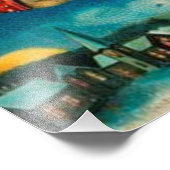 ヴィンテージサンタクロースレイクリスマスホリデー フォトプリント            (角)