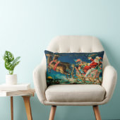 ヴィンテージサンタクロースレイクリスマスホリデー ランバークッション (椅子)