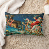 ヴィンテージサンタクロースレイクリスマスホリデー ランバークッション (ブランケット)