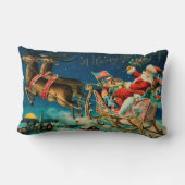 ヴィンテージサンタクロースレイクリスマスホリデー ランバークッション (裏面)