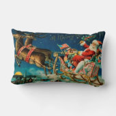 ヴィンテージサンタクロースレイクリスマスホリデー ランバークッション (裏面)