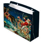 ヴィンテージサンタクロースレイクリスマスホリデー ラージペーパーバッグ (裏面アングル)