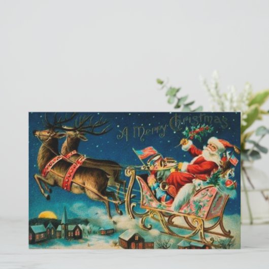 ヴィンテージサンタクロースレイクリスマスホリデー 便箋 (スタンド正面)