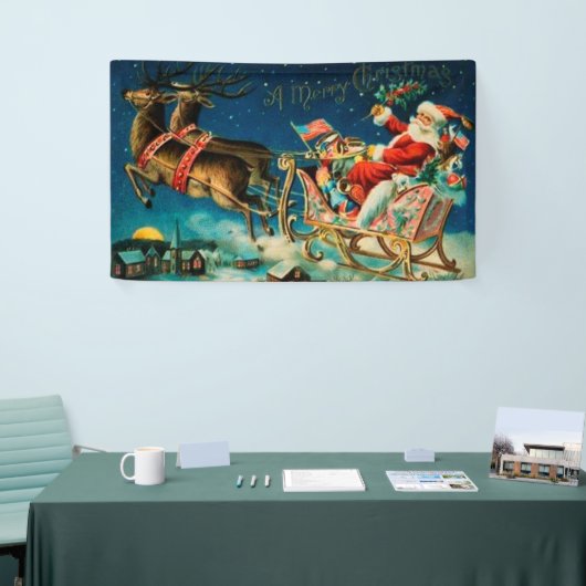 ヴィンテージサンタクロースレイクリスマスホリデー 横断幕 (トレードショー)