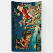 ヴィンテージサンタクロースレイクリスマスホリデー 横断幕 (縦)