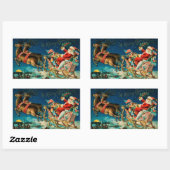 ヴィンテージサンタクロースレイクリスマスホリデー 長方形シール (シート)