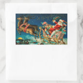 ヴィンテージサンタクロースレイクリスマスホリデー 長方形シール (バッグ)