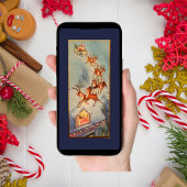 ヴィンテージサンタクロースレイトナディアオ飛んでいるーバー シーズンカード