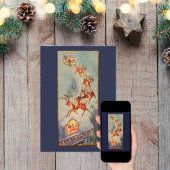 ヴィンテージサンタクロースレイトナディアオ飛んでいるーバー シーズンカード