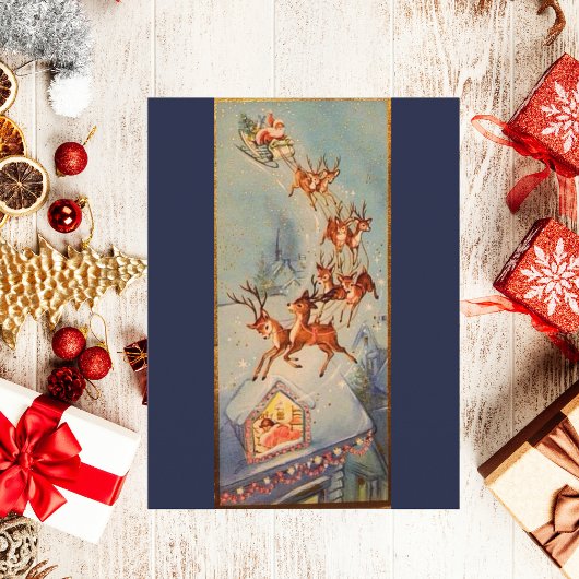 ヴィンテージサンタクロースレイトナディアオ飛んでいるーバー ポストカード