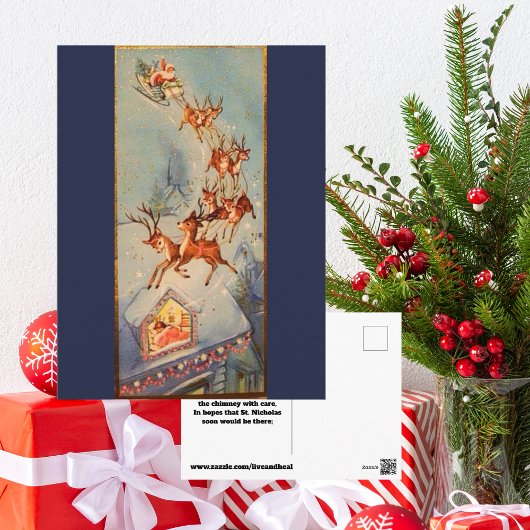 ヴィンテージサンタクロースレイトナディアオ飛んでいるーバー ポストカード