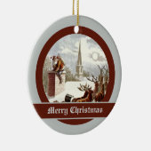 ヴィンテージサンタクロースレインダースリーオーナメント セラミックオーナメント (右)