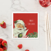 ヴィンテージサンタクロースレッドクリスマスパーティー スタンダードカクテルナプキン (インサイチュ)